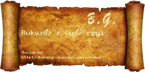 Bukszár Györgyi névjegykártya